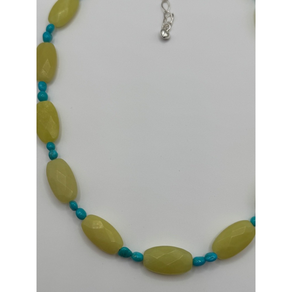 Jay King Mine Finds Serpentine Turquoise Sterling Silver Necklace Beaded DTR 925
